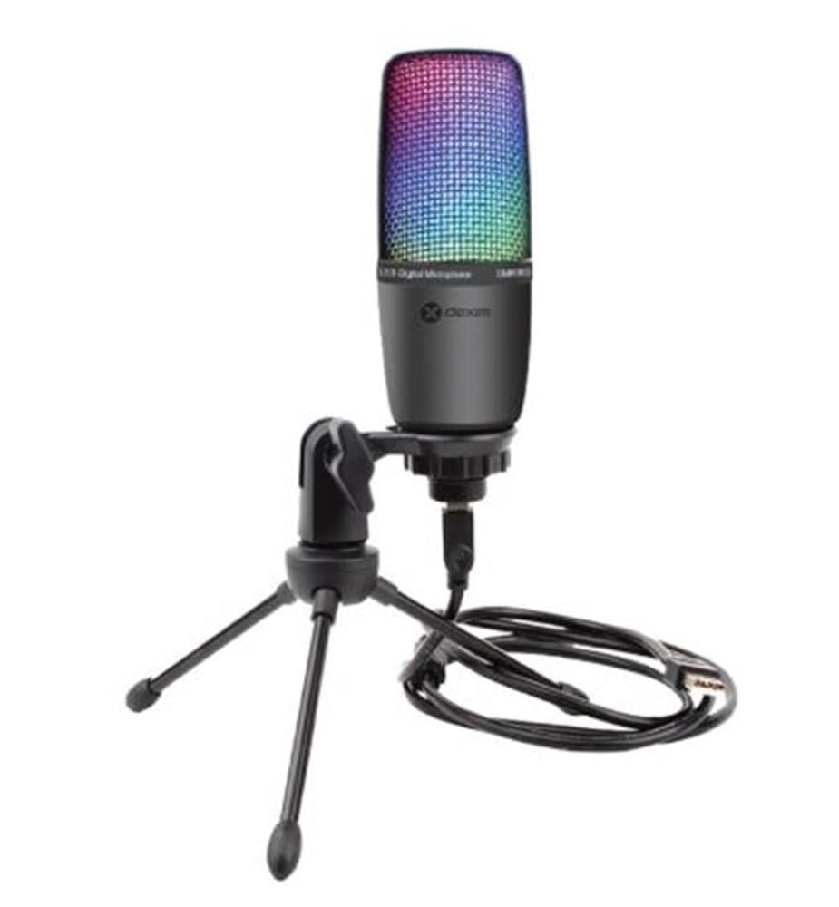 Dexim SME3 DMK003 USB Kablolu RGB Işıklı Masaüstü Oyuncu Mikrofonu - Siyah