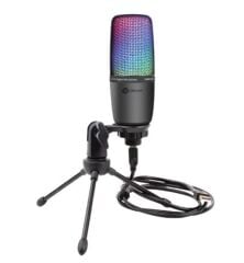 Dexim SME3 DMK003 USB Kablolu RGB Işıklı Masaüstü Oyuncu Mikrofonu - Siyah