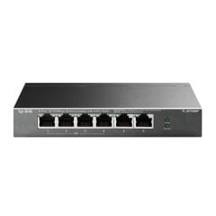 TP‑Link TL‑SF1006P 6‑Port 10/100 Mbps (4× PoE+ 802.3af/at, 67 W Bütçe, 2× Uplink) Metal Kasa Masaüstü PoE+ Anahtarı