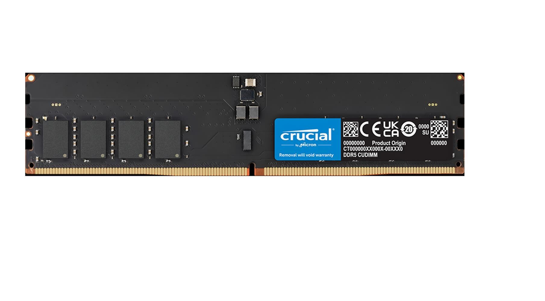 Crucial 16GB DDR5 6400MHz CL52 1.1V CUDIMM Masaüstü Bellek (CT16G64C52CU5)