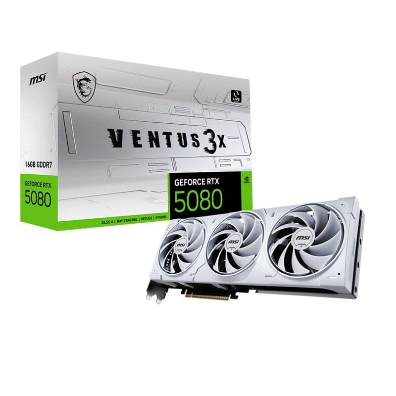 MSI GeForce RTX 5080 16G Ventus 3X OC White 256-Bit GDDR7 Ekran Kartı