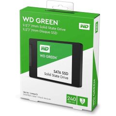 WD Green 2.5″ (7 mm) 240 GB 3D TLC NAND SLC Cache SATA III SSD – Model WDS240G3G0A, 545 MB/s Okuma, 465 MB/s Yazma, 3 Yıl Garanti