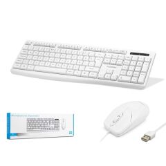 Nodar KM8519 Kablolu Klavye ve Mouse Seti - Q Klavye Beyaz
