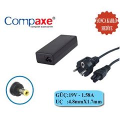 Compaxe CNH-158 Hp Uyumlu 30W 19V 1.58A 4.8x1.7mm Notebook Adaptörü Şarj Cihazı
