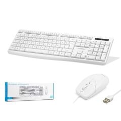 Nodar KM8520 Kablolu Klavye ve Mouse Seti - Beyaz (Türkçe Q)