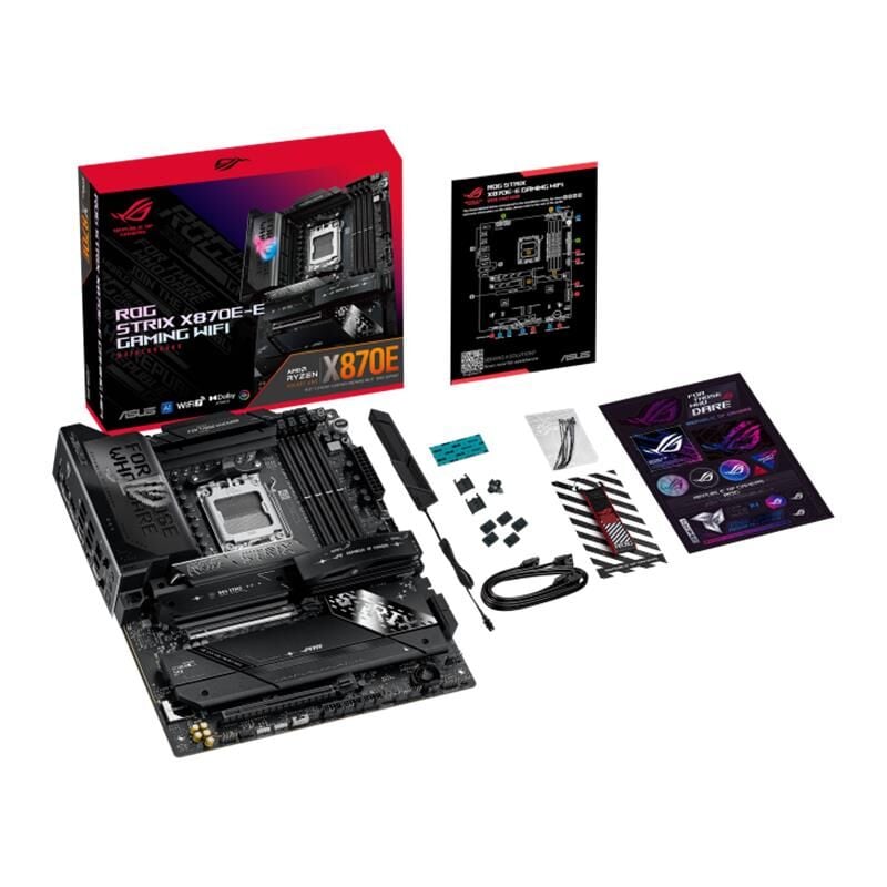 ASUS ROG CROSSHAIR X870E HERO AMD X870E AM5 ATX DDR5‑8200+ (OC) 4×DIMM 192 GB 1×HDMI 2.1 2×USB4 5xM.2 Wi‑Fi 7 AI Overclocking AI Cooling II AI Networking II Q‑Release Siyah Anakart
