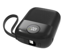 S-link MP110 10.000mAh 22.5W PD Hızlı Şarj Destekli Entegre Type-C ve Lightning Kablolu Powerbank - Siyah