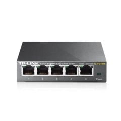 TP‑Link TL‑SG105E 5 Port 10/100/1000 Mbps Intel Gigabit Easy Smart Switch Metal Kasa – QoS, IGMP Snooping, VLAN, Port Mirroring, Loop Önleme, Enerji Tasarruflu
