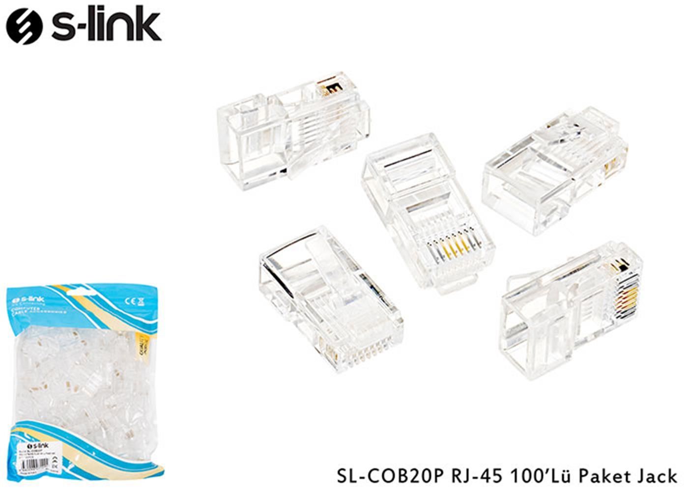 S-link SL-COB25P RJ-45 100'lü Paket Jack UTP (Yeni Nesil)