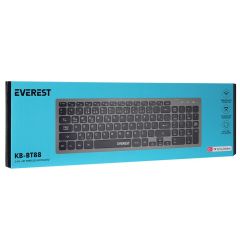 Everest KB-BT88 Siyah-Gri Bluetooth Ultra İnce Kablosuz Klavye (Mac/Win/Android/iOS Uyumlu)