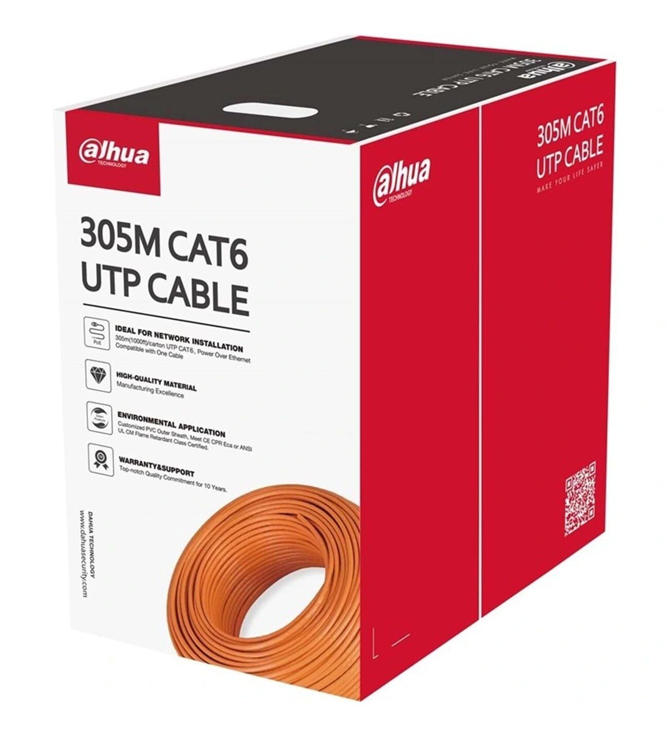 DAHUA PFM922I-6UN-C 305 METRE U/UTP 23AWG CCA TURUNCU RENK CAT6 KABLO
