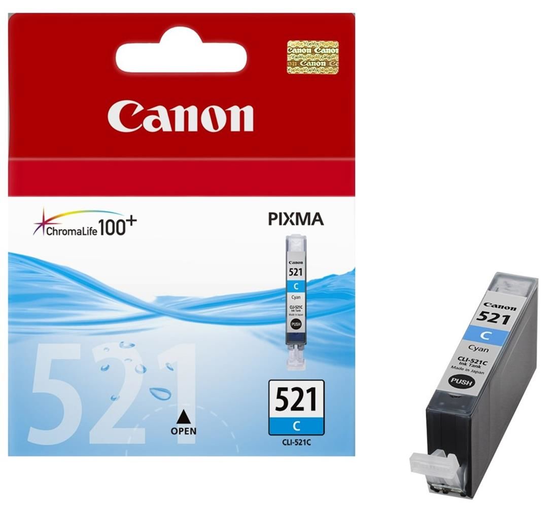 Canon CLI-521C Cam Göbeği (Cyan) Orijinal Mürekkep Kartuşu - ChromaLife100+ (PIXMA MP / MX / iP Serisi Uyumlu)