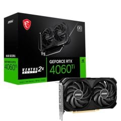 MSI GeForce RTX 4060 Ti VENTUS 2X BLACK 8 GB OC GDDR6 128‑Bit 4352 CUDA Core 18 Gbps Bellek DLSS 3 Ada Lovelace 160 W Twin‑Fan Siyah Karbon Soğutma Ekran Kartı
