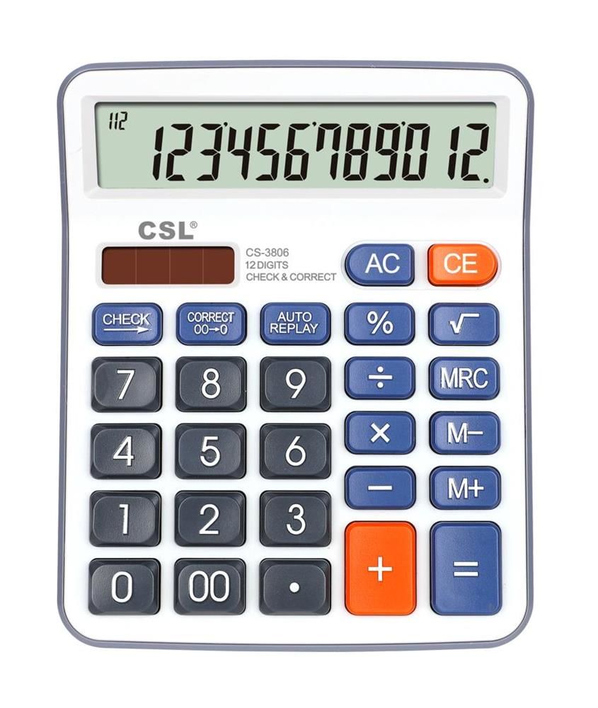 CSL CS-3806 12 Haneli Geniş Ekran Masa Üstü Hesap Makinesi