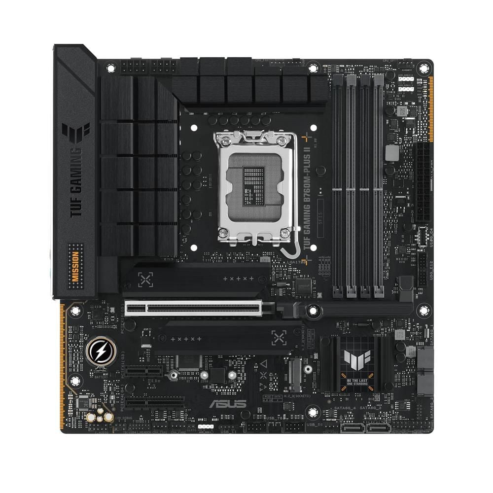 Asus TUF GAMING B760M‑PLUS II Intel B760 LGA 1700 DDR5 7800+ (OC) 3×M.2 PCIe 4.0/4.0/4.0‑2.0 USB 3.2 Gen2‑2 Type‑C/A HDMI 2.1 DP 1.4 mATX Anakart