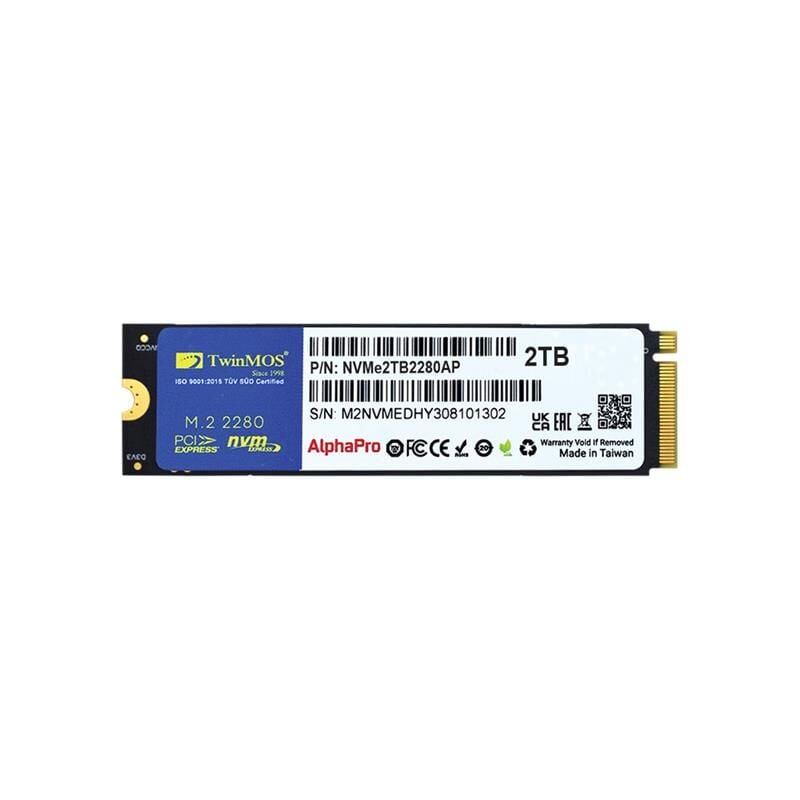 TwinMOS 2TB M.2 PCIe NVMe SSD 3600/3250 MB/s (NVME2TB2280AP)