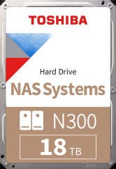 Toshiba N300 18 TB 7200 RPM SATA III 6 Gb/s CMR 512 MB Cache 3.5″ NAS HDD HDWG51JUZSVA – 24/7 Sürekli Çalışan Güvenilir Büyük Kapasiteli Sabit Disk