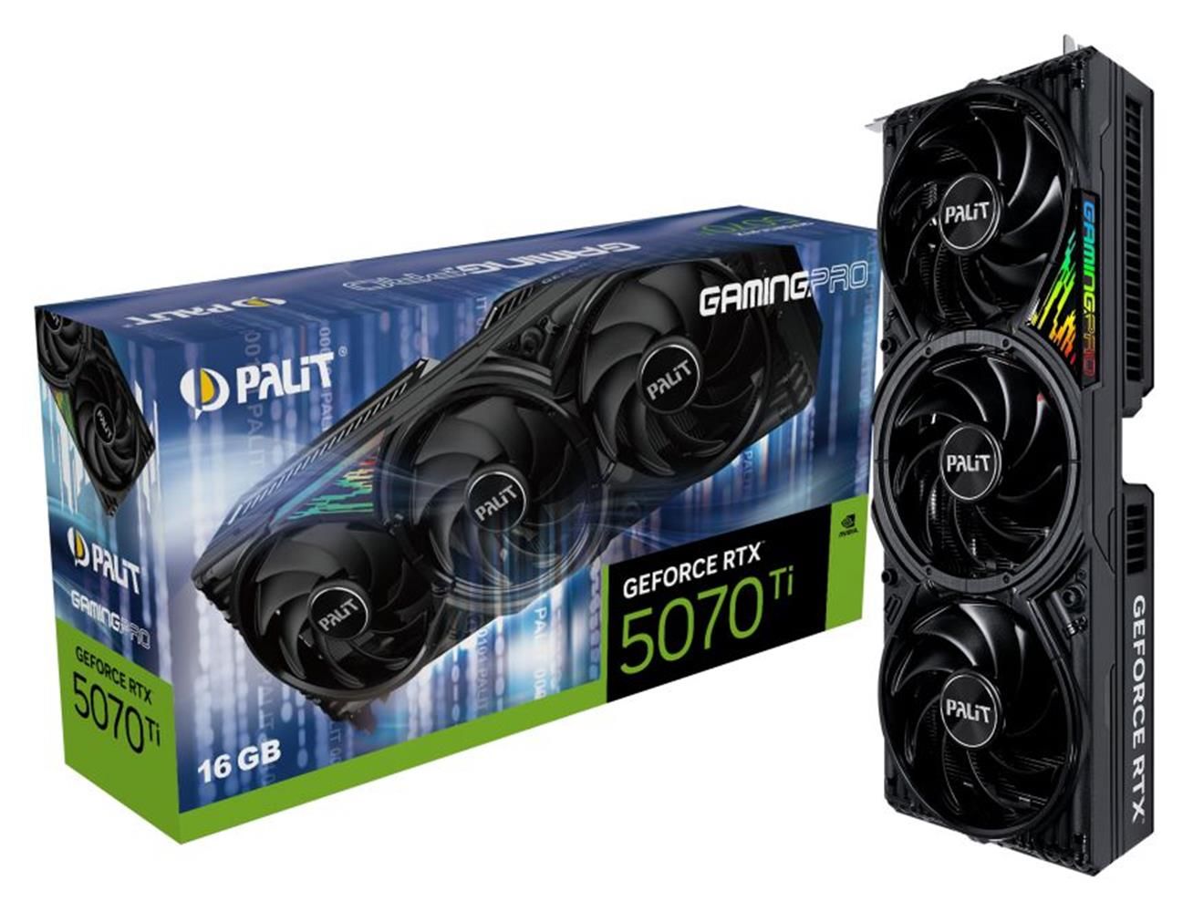 Palit GeForce RTX 5070 Ti GamingPro 16 GB GDDR7 256‑bit HDMI 2.1b + 3× DisplayPort 2.1b PCIe 5.0 DLSS 4 Çift BIOS ARGB Alekör­tlük Triple‑Slot 300 W TGP Ürün