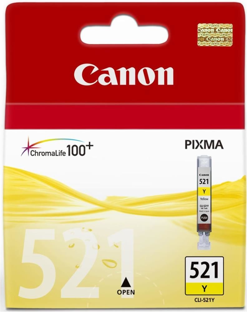 Canon CLI-521Y Yellow (Sarı) Orijinal Mürekkep Kartuşu (2935B001)