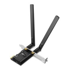 TP‑LINK Archer TX20E AX1800 Dual‑Band Wi‑Fi 6 (802.11ax) Bluetooth 5.2 PCIe x1 Adaptör – 1201 Mbps (5 GHz) + 574 Mbps (2.4 GHz), 2× Yüksek Kazançlı Anten, WPA3, Standart & Low‑Profile Braket, Windows 10/11 Uyumlu