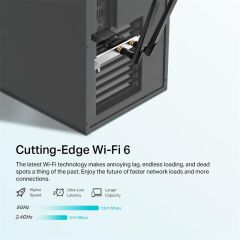TP‑LINK Archer TX20E AX1800 Dual‑Band Wi‑Fi 6 (802.11ax) Bluetooth 5.2 PCIe x1 Adaptör – 1201 Mbps (5 GHz) + 574 Mbps (2.4 GHz), 2× Yüksek Kazançlı Anten, WPA3, Standart & Low‑Profile Braket, Windows 10/11 Uyumlu