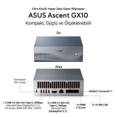 Asus Ascent GX10-GG0026BN Intel Core i9-14900KF 128GB RAM 2TB SSD NVIDIA RTX 6000 Ada NVIDIA DGX OS Yapay Zeka Bilgisayarı