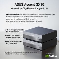 Asus Ascent GX10-GG0027BN Intel Core i9-14900KF 128GB RAM 4TB SSD NVIDIA RTX 6000 Ada NVIDIA DGX OS Yapay Zeka Bilgisayarı
