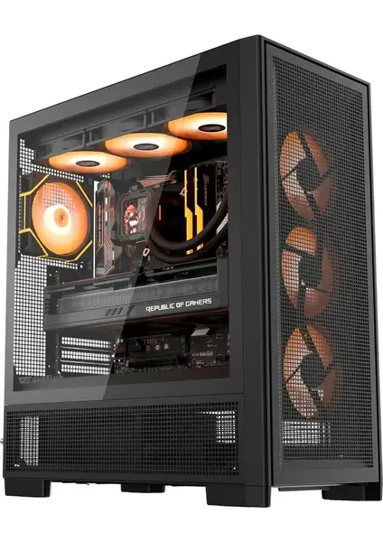 AIGO AIRNOVA Siyah 850W 80+ Bronze 7 Fanlı ARGB Mid Tower Gaming Kasa