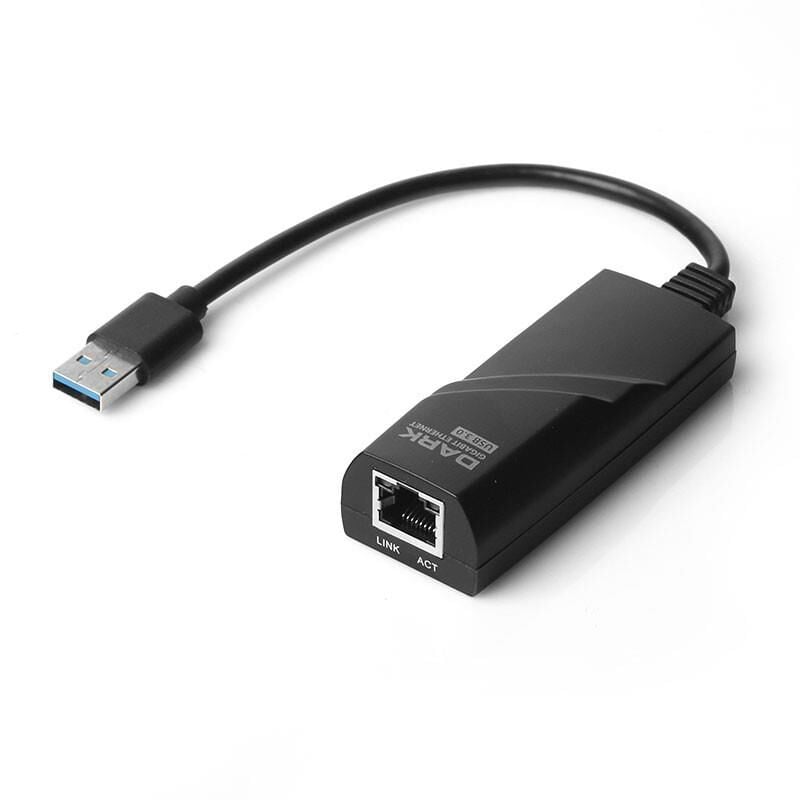 DARK DK‑NT‑U3GLAN2 USB 3.0 Tip‑A 10/100/1000 Mbps Gigabit Ethernet Ağ Adaptörü – Siyah