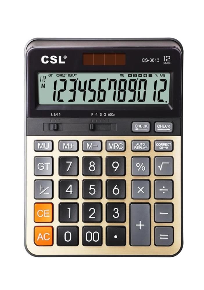 CSL CS-3813 12 Haneli Büyük LCD Ekranlı Masaüstü Hesap Makinesi