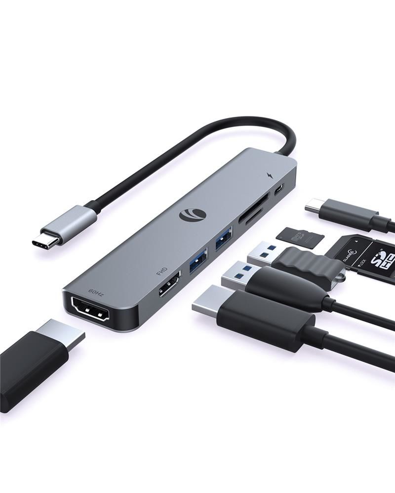 Vcom CUE39 Type-C to HDMI + HDMI + USB 3.0 + SD 2.0 + TF 2.0 + PD 3.0 100W Çoklayıcı