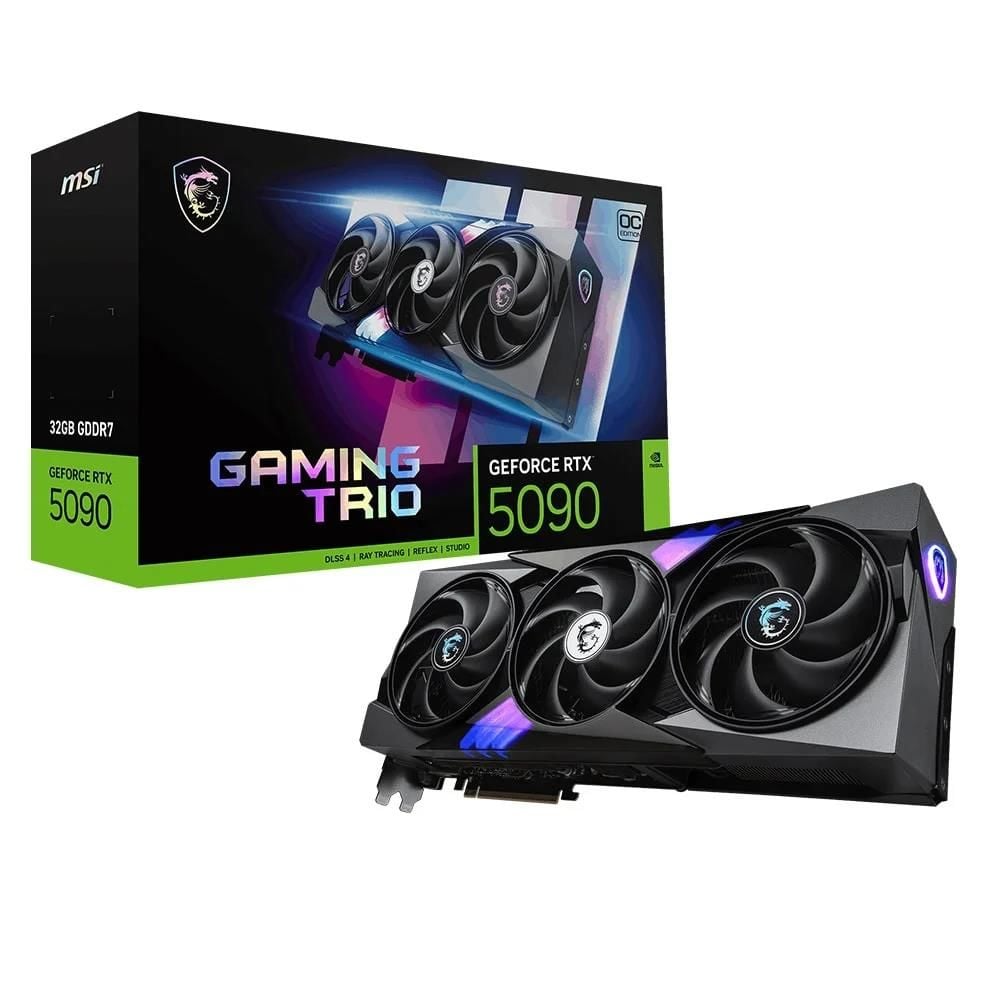 MSI GeForce RTX 5090 32G GAMING TRIO OC 32GB GDDR7 512‑Bit PCIe 5.0 DLSS 4 Destekli Nvidia Blackwell Mimarili Ekran Kartı