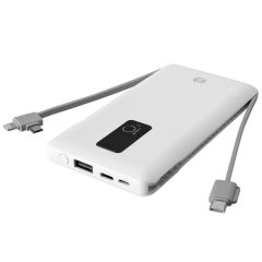 S-link IP-T100C 10.000 mAh Kendinden Üç Kablolu LCD Göstergeli Beyaz Powerbank