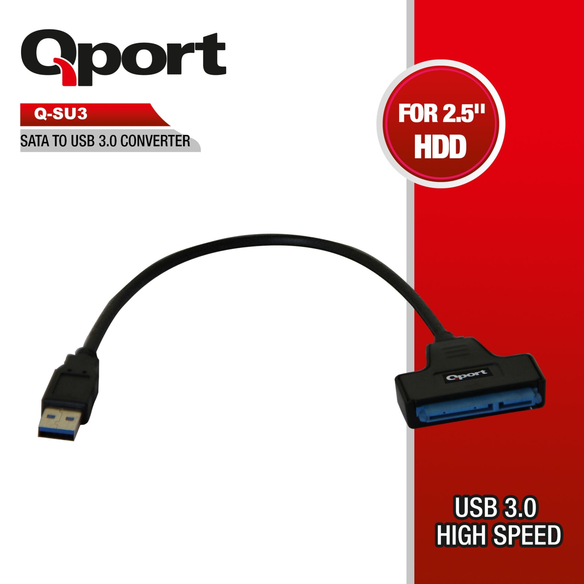 QPORT Q-SU3 SATA to USB 3.0 2.5'' HDD/SSD Dönüştürücü Adaptör Kablo