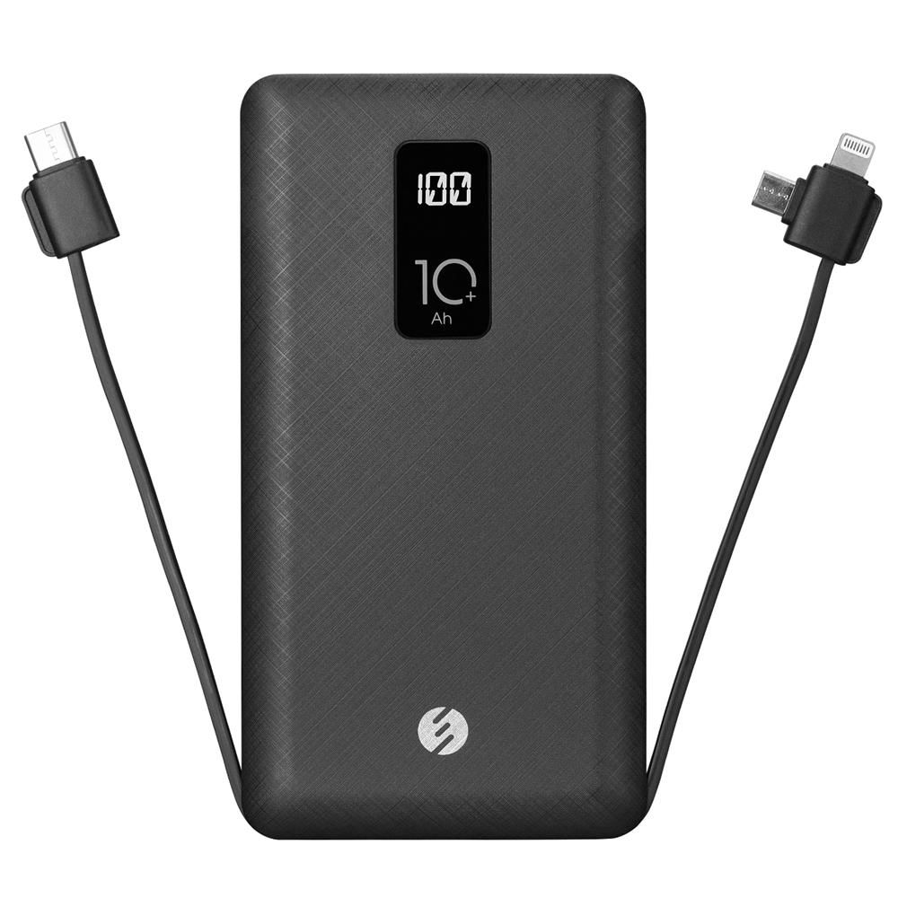 S-link IP-T100C 10.000 mAh Kendinden Üç Kablolu LCD Göstergeli Siyah Powerbank