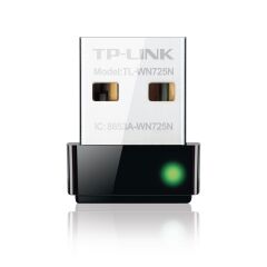 TP‑LINK TL‑WN725N 150 Mbps Wireless N Nano USB Adaptör USB 2.0 2.4 GHz WPA/WPA2 WPS Destekli Siyah