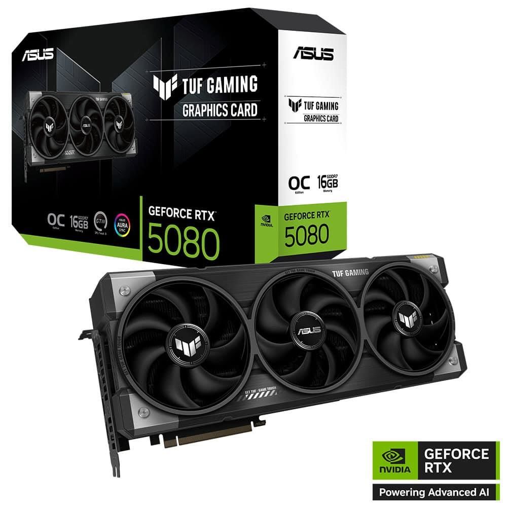 Asus TUF Gaming GeForce RTX 5080 OC Edition (TUF‑RTX5080‑O16G‑GAMING) 16 GB GDDR7 256‑Bit PCIe 5.0 DLSS 4 RGB OC Gaming Ekran Kartı