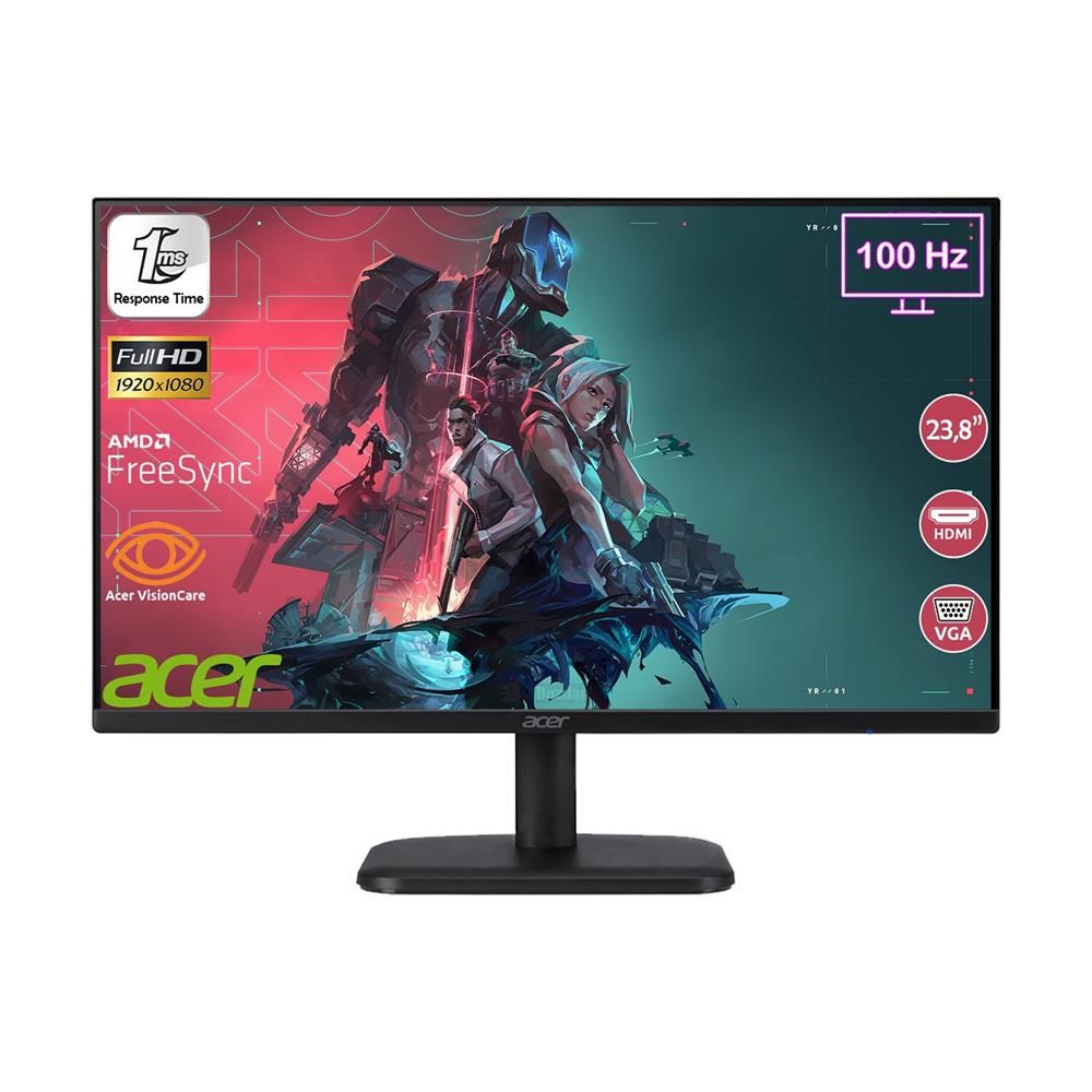 Acer 23.8'' EK241YE 1ms 100Hz IPS VGA HDMI VESA UM.QE1EE.E03 Monitör