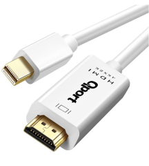 QPORT Q-DPM Mini DisplayPort to HDMI 1.8 Metre 4K Görüntü ve Ses Aktarım Dönüştürücü Kablo Altın Uçlu