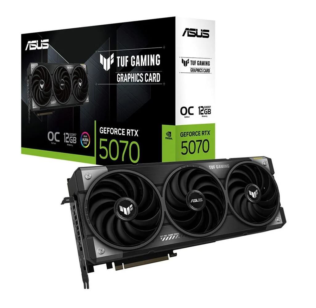 Asus TUF Gaming GeForce RTX 5070 OC Edition TUF‑RTX5070‑O12G‑GAMING 12 GB GDDR7 192‑Bit PCIe 5.0 HDMI 2.1b DP 2.1b DLSS 4 Blackwell Architecture Triple‑Fan ARGB Ekran Kartı