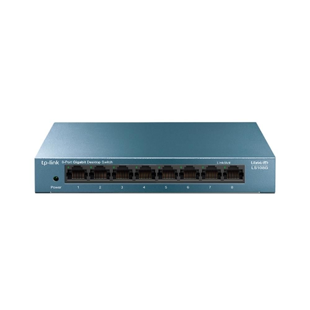 Tp‑Link LS108G 8 Port 10/100/1000 Mbps Gigabit Unmanaged Metal Kasa Masaüstü/Wall‑Mount Switch