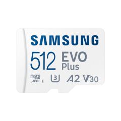 Samsung EVO Plus 512GB MicroSDXC UHS-I U3 V30 A2 160MB/s Hafıza Kartı + Adaptör MB-MC512SA/TR