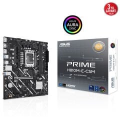 ASUS PRIME H810M-E-CSM Intel H810 LGA1851 DDR5 6400MHz (OC) HDMI 2xDP Çift M.2 mATX Anakart