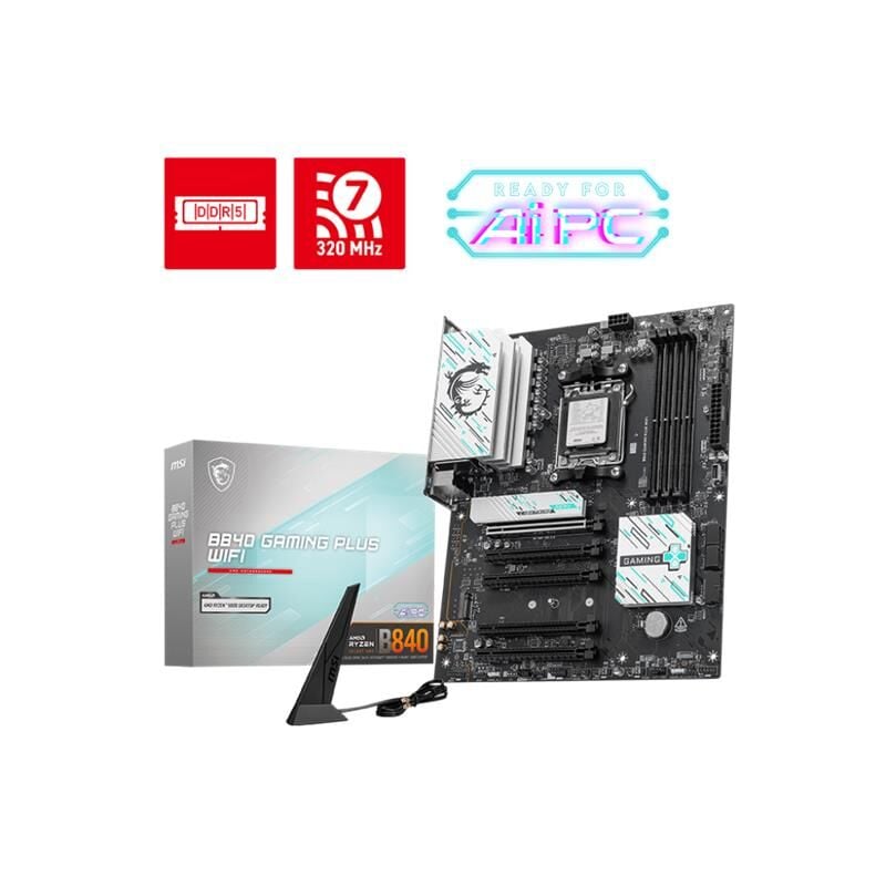 MSI B840 GAMING PLUS WIFI DDR5 8000MT/S 1XHDMI 2XM.2 ATX AM5 (AMD AM5 9000/ 8000/ 7000 SERİ İŞLEMCİ UYUMLU)