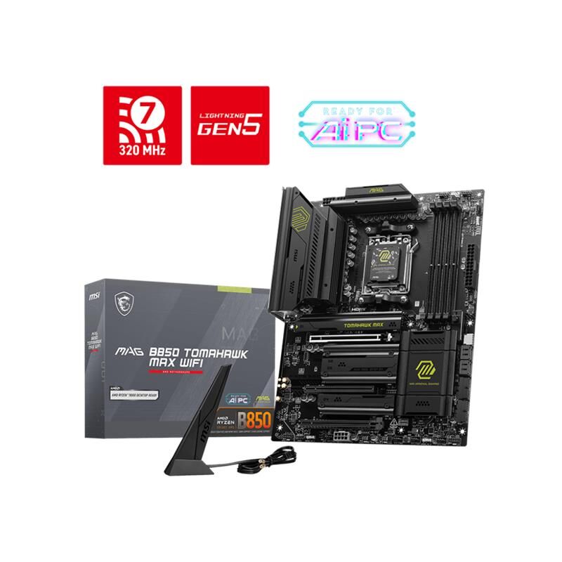 MSI MAG B850 TOMAHAWK MAX WIFI DDR5 8400MT/S 1XHDMI 4XM.2 ATX AM5 (AMD AM5 9000/ 8000/ 7000 SERİ İŞLEMCİ UYUMLU)