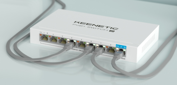 KEENETIC Switch 9 8xGE PoE+ 120W 1xGE Uplink Desktop Yönetilemez Gigabit PoE Switch