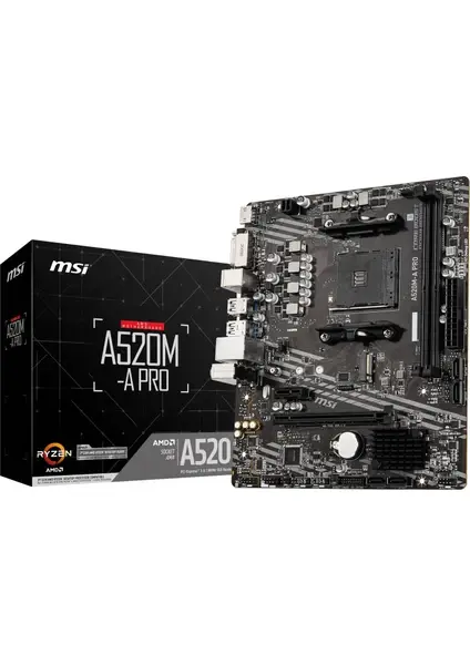 MSI A520M-A PRO AMD AM4 DDR4 4600MHz (OC) mATX Anakart