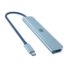 Vcom CUE18 Mavi Type-C to HDMI + USB 3.0 + USB-A 2.0 + SD 2.0 + TF 2.0 + PD 3.0 100W Çoklayıcı