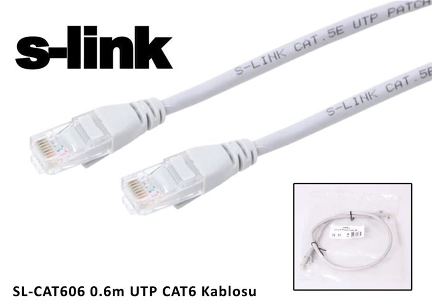 S-link SL-CAT606 Cat6 0.60mt Gri UTP Patch Kablo