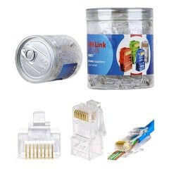TRKLink EZ-RJ45 Geçmeli (Pass-Through) Konnektör Şeffaf 100'lü Paket Yeni Nesil